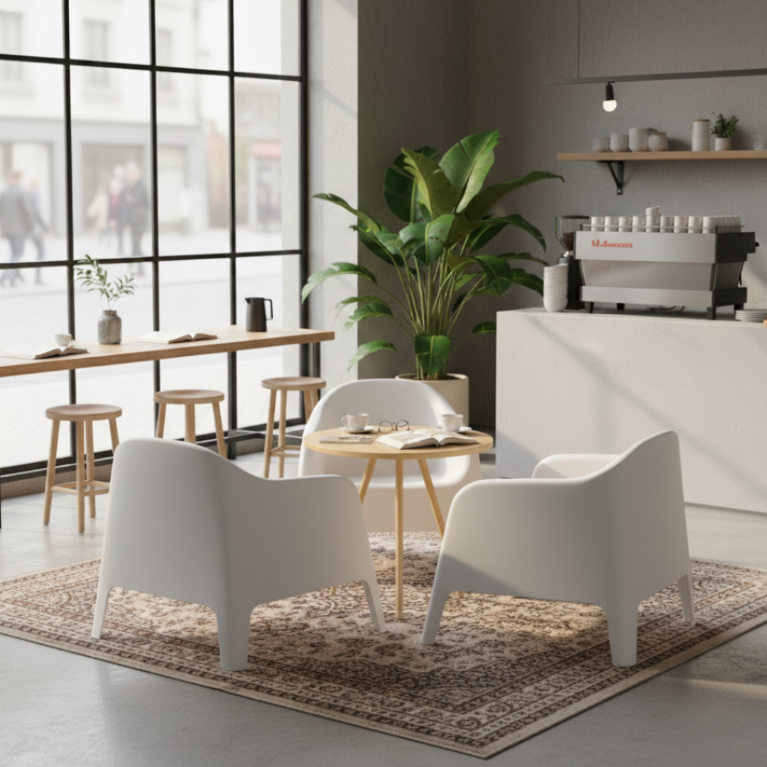 Stohovateľné kreslo, biela, plast, SOKRA NEW