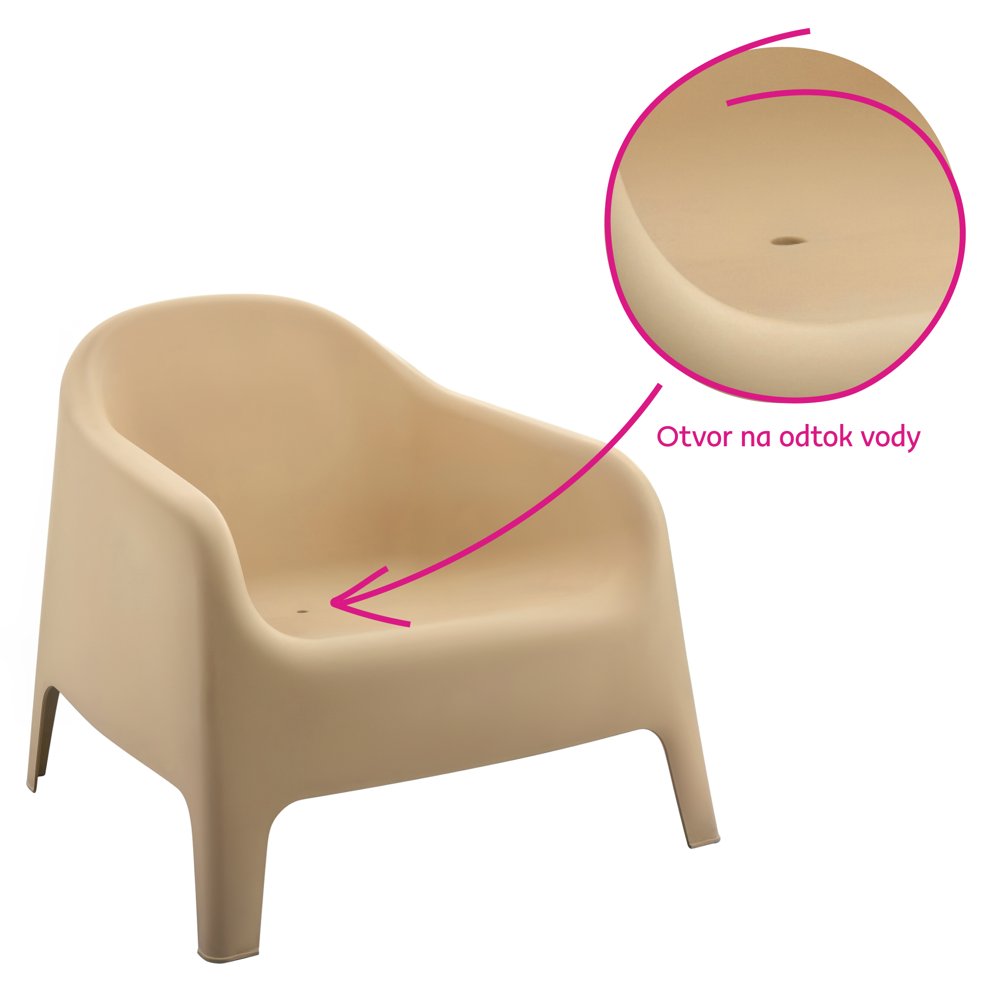 Stohovateľné kreslo, hnedá, plast, SOKRA NEW