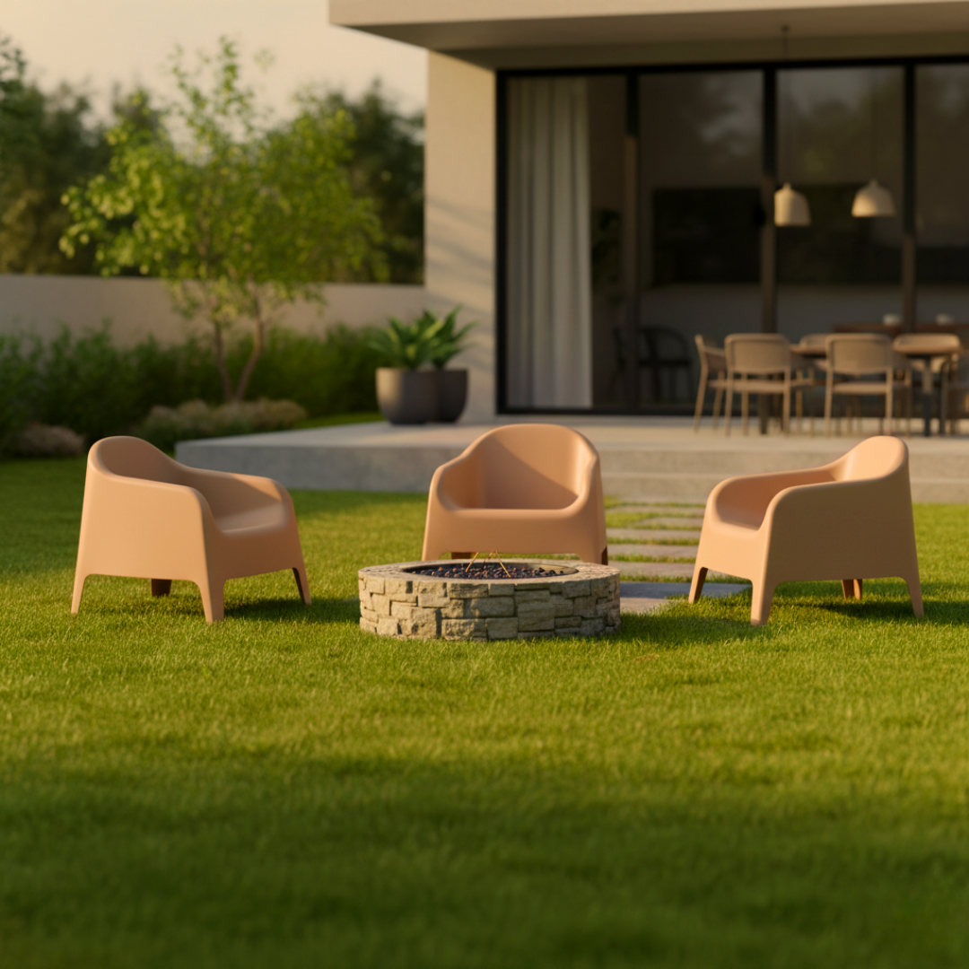 Stohovateľné kreslo, hnedá, plast, SOKRA NEW