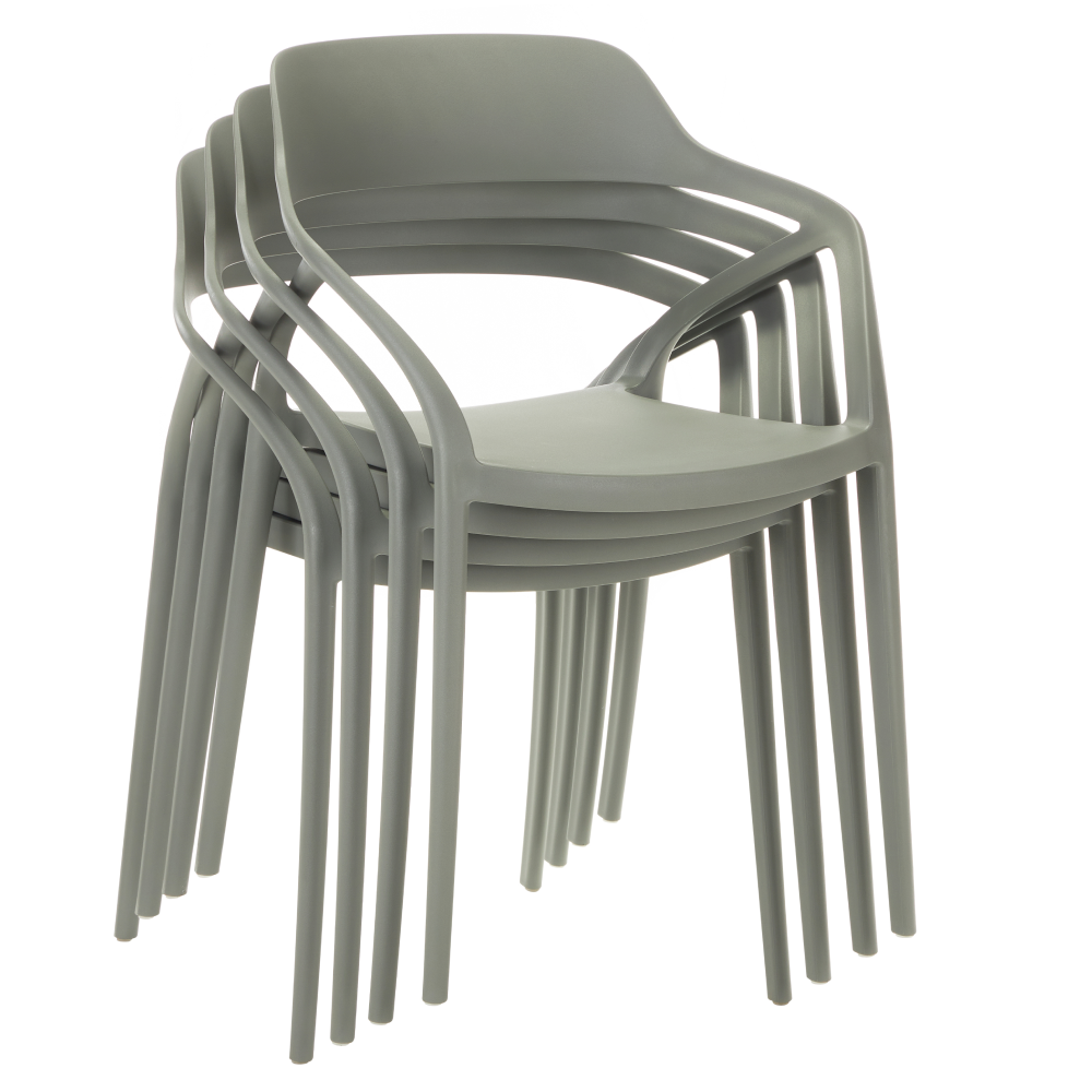 Stohovateľná stolička, sivá, ALFIO