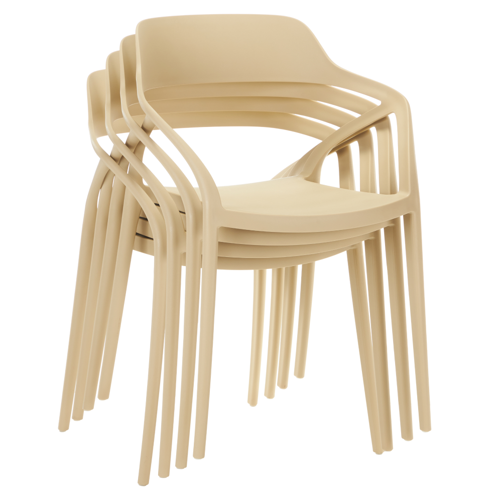 Stohovateľná stolička, sivohnedá Taupe, ALFIO