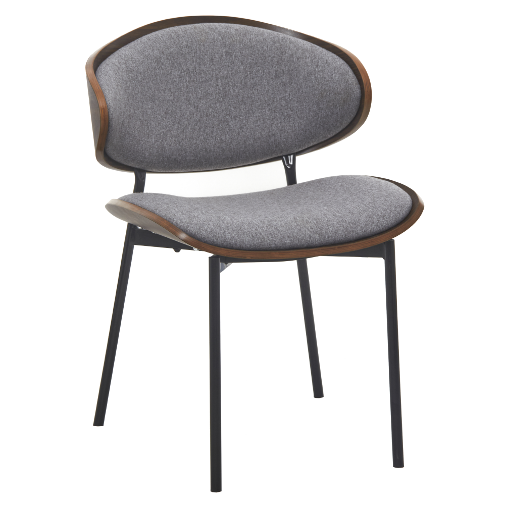 Jídelní židle, světle šedá látka/ořech/černá, MARSIA