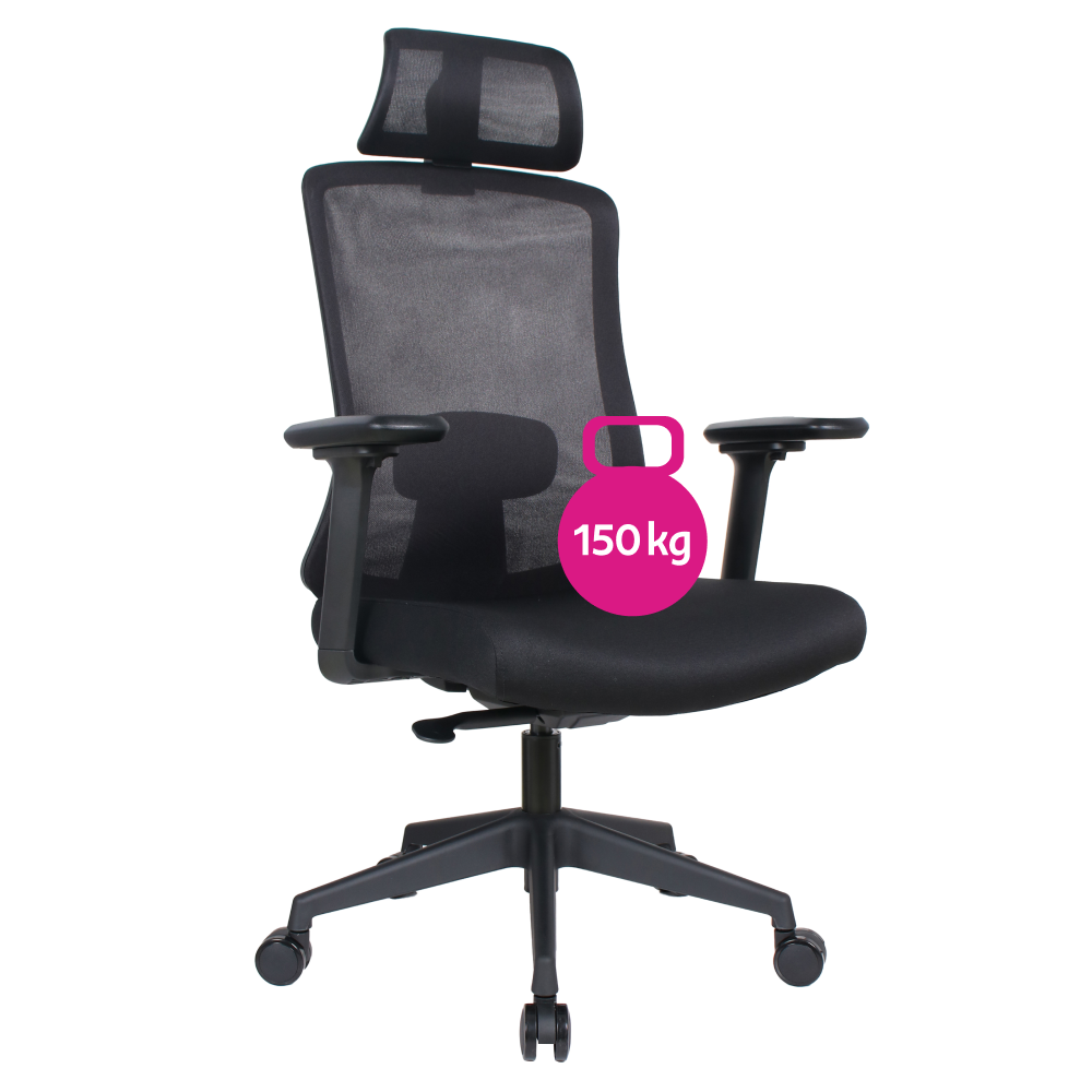 Kancelárske kreslo, čierna, nosnosť 150 kg, ROSANO