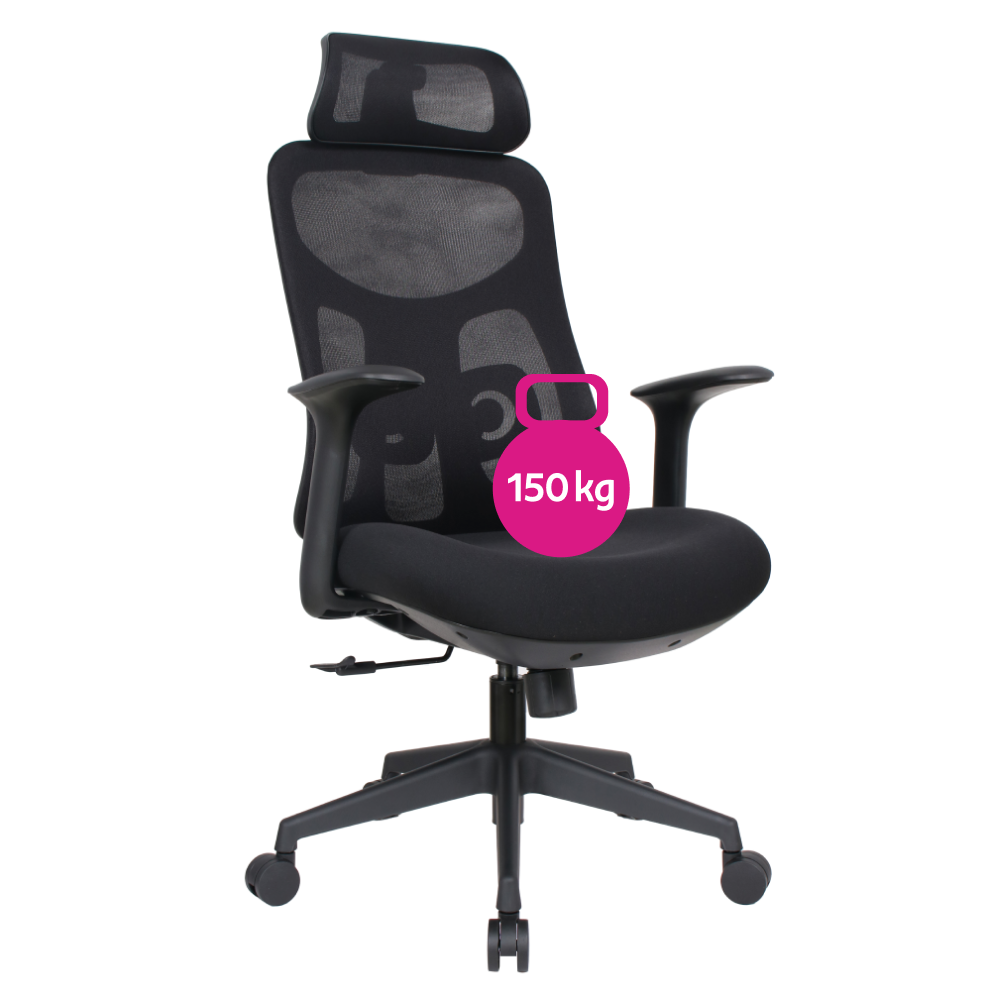 Kancelárske kreslo, čierna, nosnosť 150 kg, SULIVAN