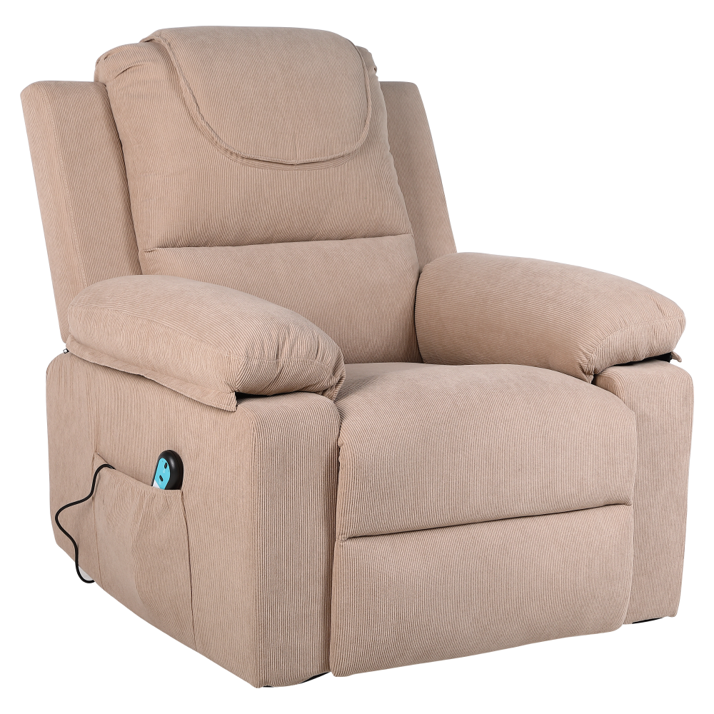 Masážne polohovacie kreslo s vyhrievaním, hnedá, LIFTELO