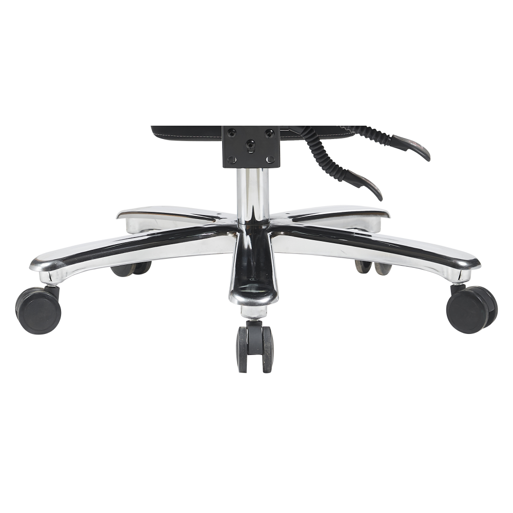 Kancelárske kreslo, čierna ekokoža/chróm, nosnosť 150 kg, URIEN