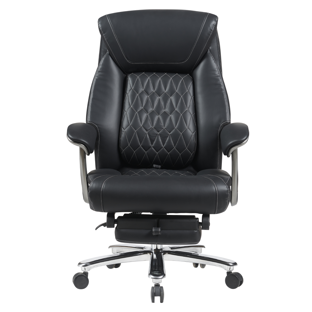 Kancelárske kreslo, čierna ekokoža/chróm, nosnosť 150 kg, URIEN