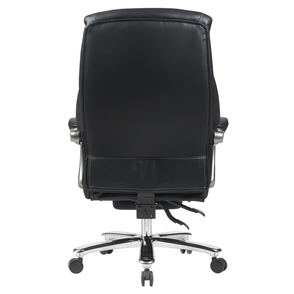 Kancelárske kreslo, čierna ekokoža/chróm, nosnosť 150 kg, URIEN