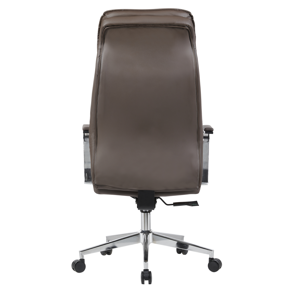 Kancelárske kreslo, sivohnedá ekokoža/chróm, nosnosť 150 kg, ELADIO