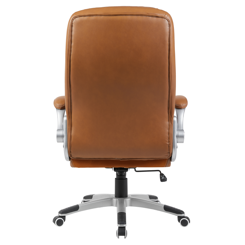 Kancelárske kreslo, hnedá ekokoža/strieborná, nosnosť 150 kg, GREKO