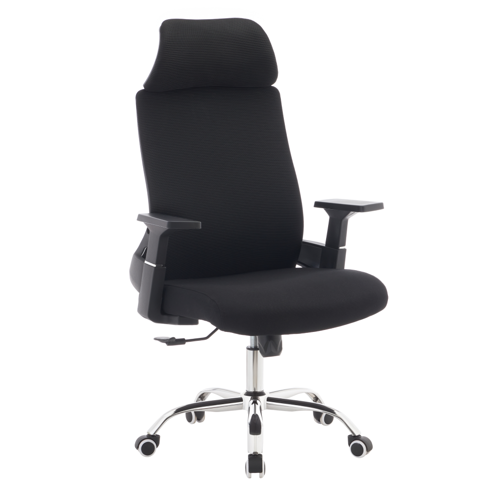 Kancelárske kreslo, čierna/chróm, nosnosť 150 kg, HOLGER