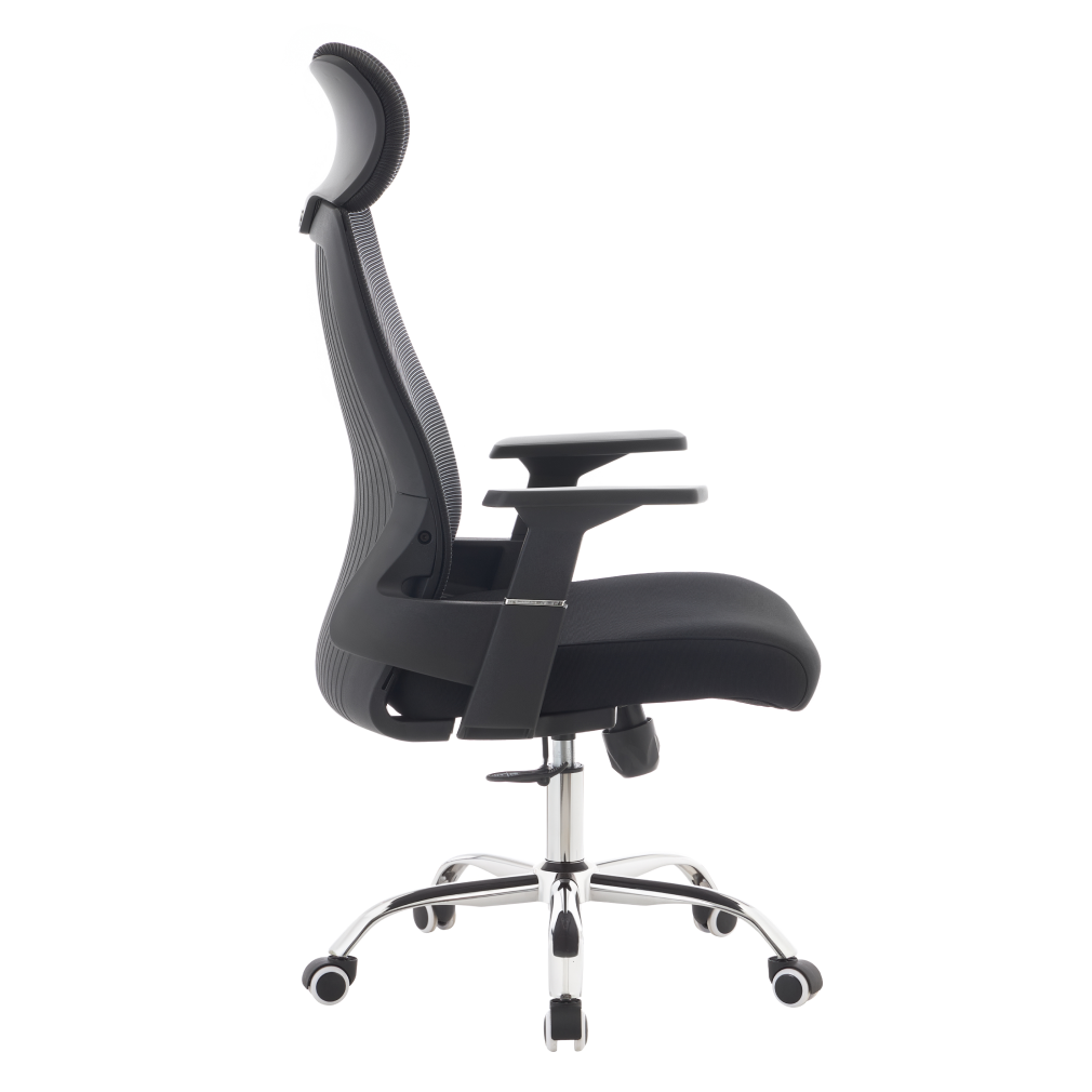 Kancelárske kreslo, čierna/chróm, nosnosť 150 kg, HOLGER