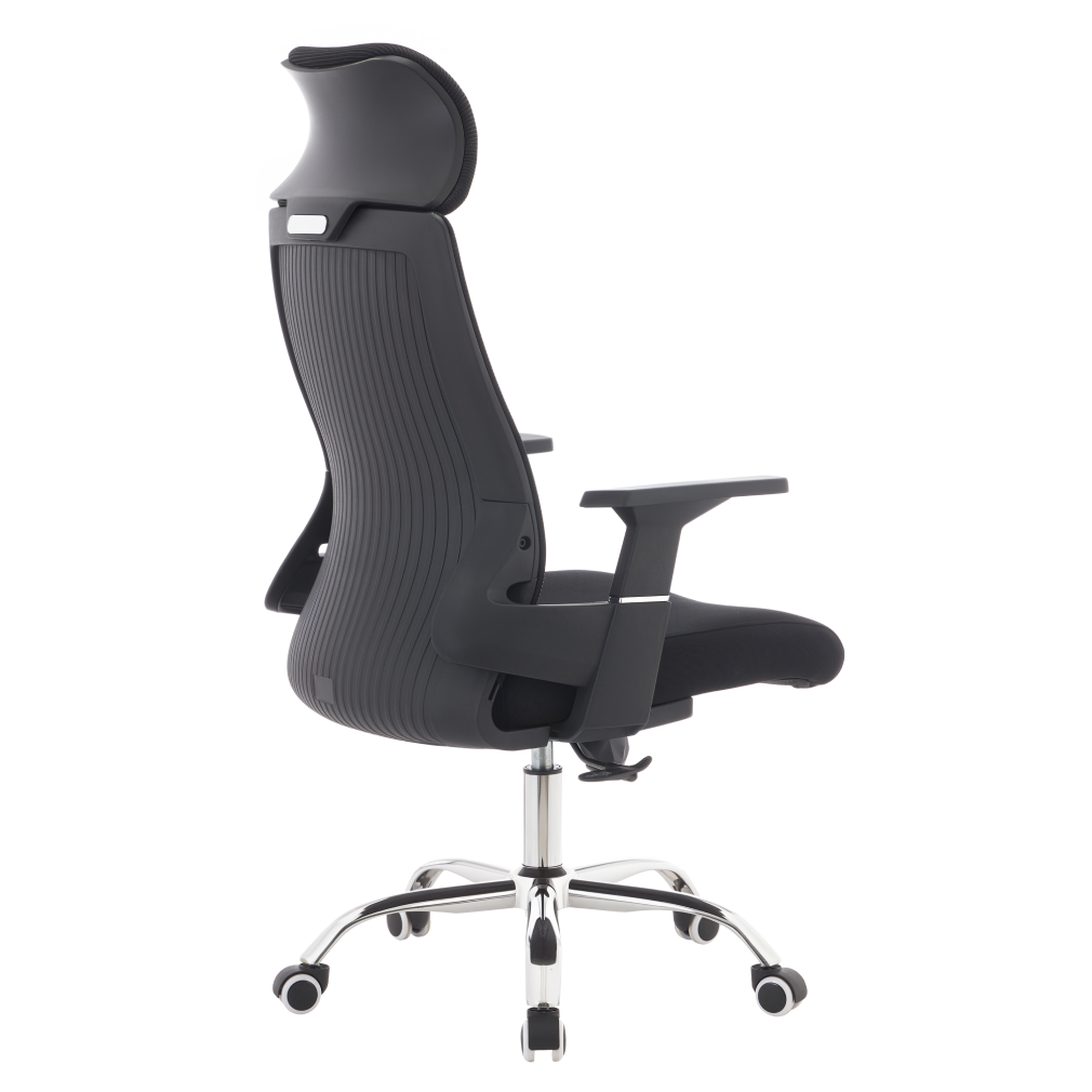 Kancelárske kreslo, čierna/chróm, nosnosť 150 kg, HOLGER
