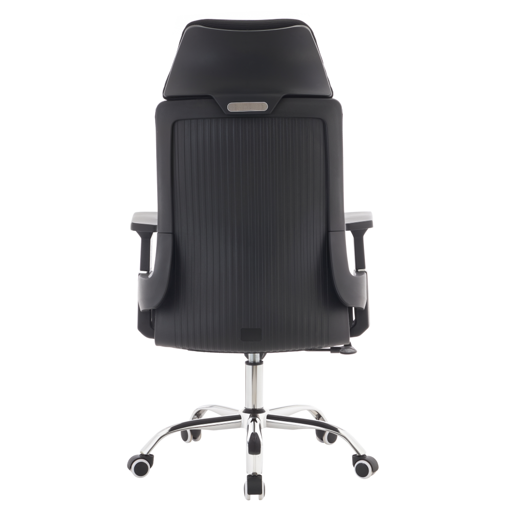 Kancelárske kreslo, čierna/chróm, nosnosť 150 kg, HOLGER