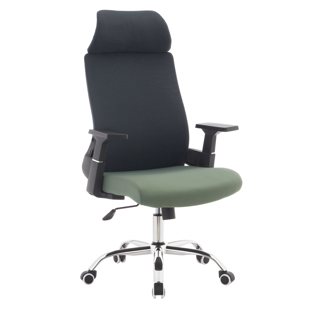 Kancelárske kreslo, tmavosivá/zelená/chróm, nosnosť 150 kg, HOLGER
