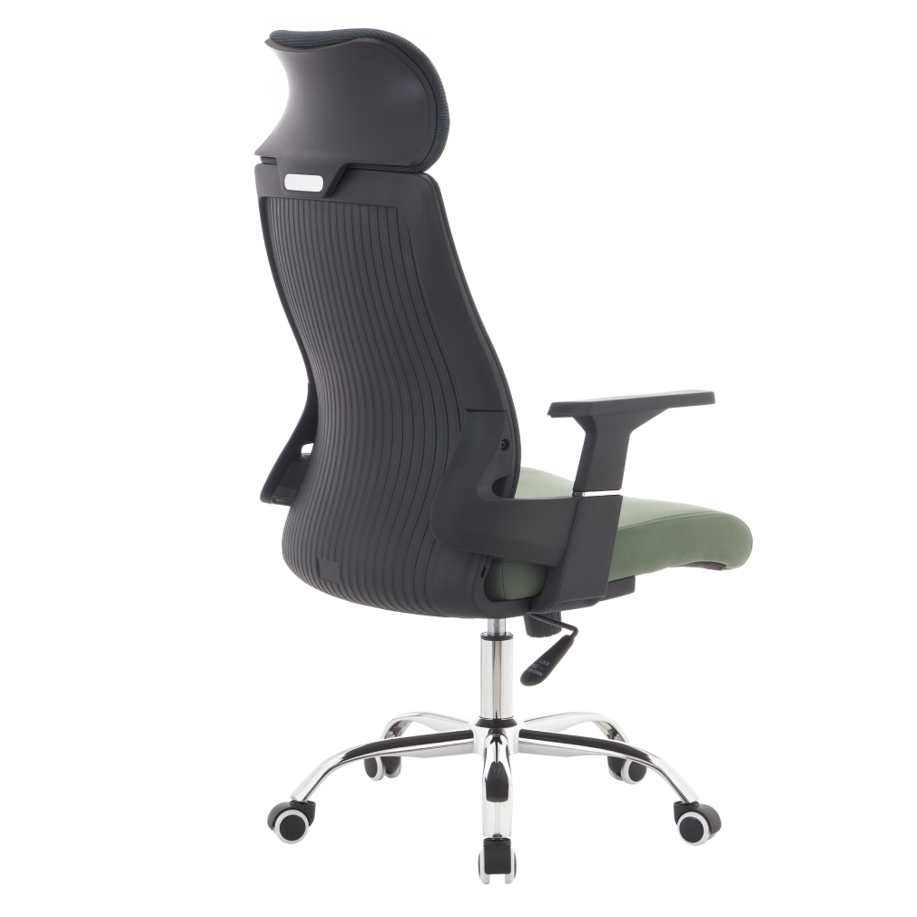 Kancelárske kreslo, tmavosivá/zelená/chróm, nosnosť 150 kg, HOLGER