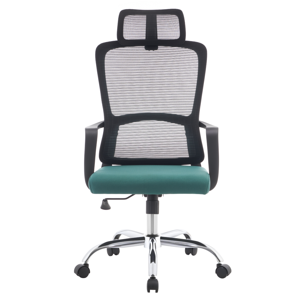 Kancelárske kreslo, čierna/zelená/chróm, nosnosť 150 kg, RANDY