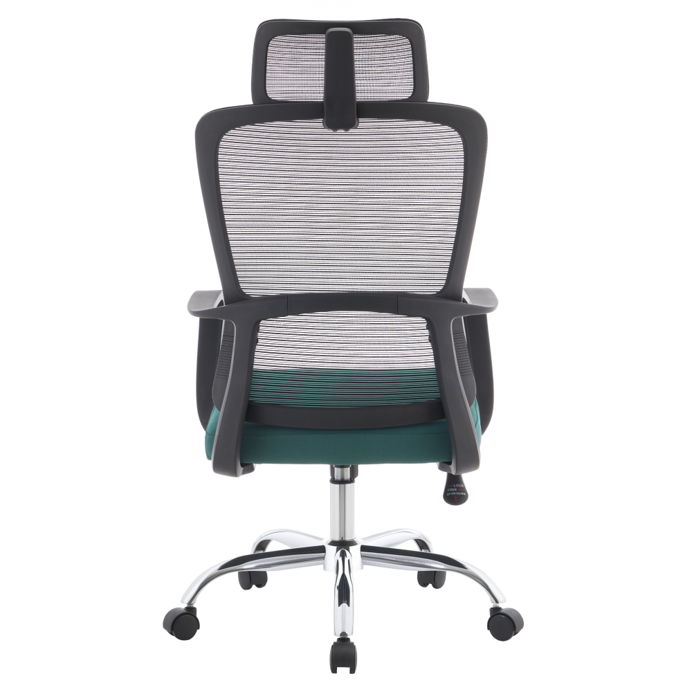 Kancelárske kreslo, čierna/zelená/chróm, nosnosť 150 kg, RANDY