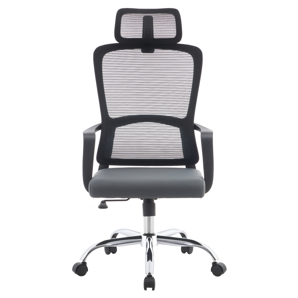 Kancelárske kreslo, čierna/sivá/chróm, nosnosť 150 kg, RANDY