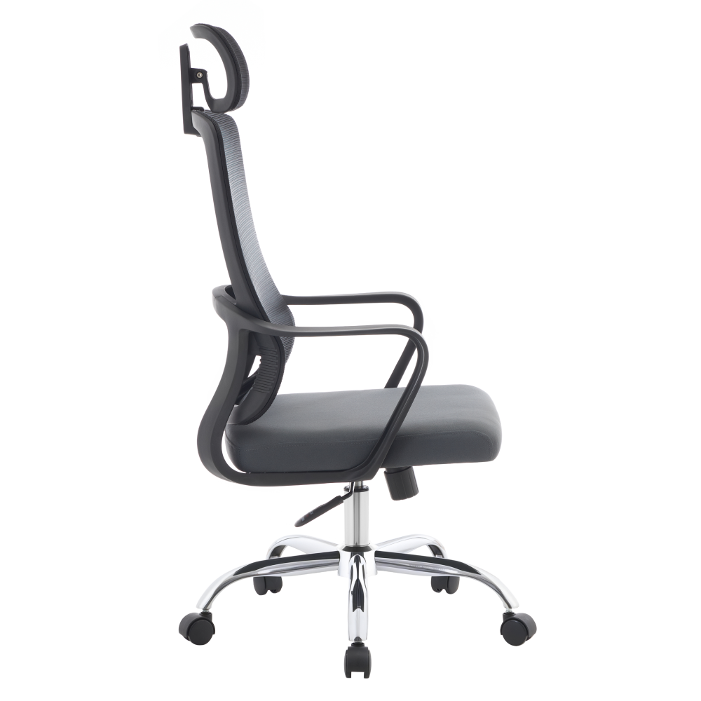 Kancelárske kreslo, čierna/sivá/chróm, nosnosť 150 kg, RANDY
