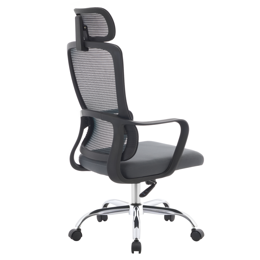 Kancelárske kreslo, čierna/sivá/chróm, nosnosť 150 kg, RANDY