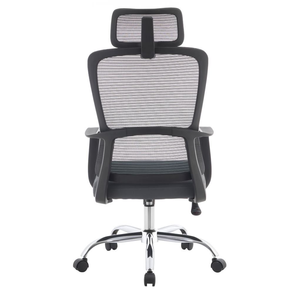 Kancelárske kreslo, čierna/sivá/chróm, nosnosť 150 kg, RANDY