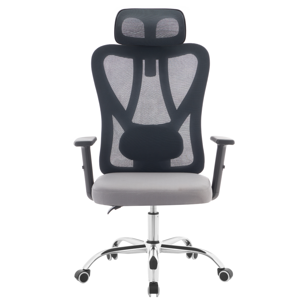 Kancelárske kreslo, tmavosivá/svetlosivá/chróm, nosnosť 150 kg, ADEMIR