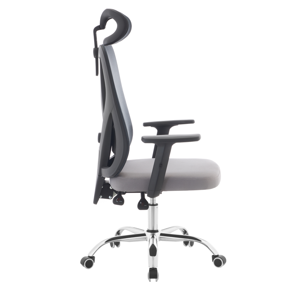 Kancelárske kreslo, tmavosivá/svetlosivá/chróm, nosnosť 150 kg, ADEMIR