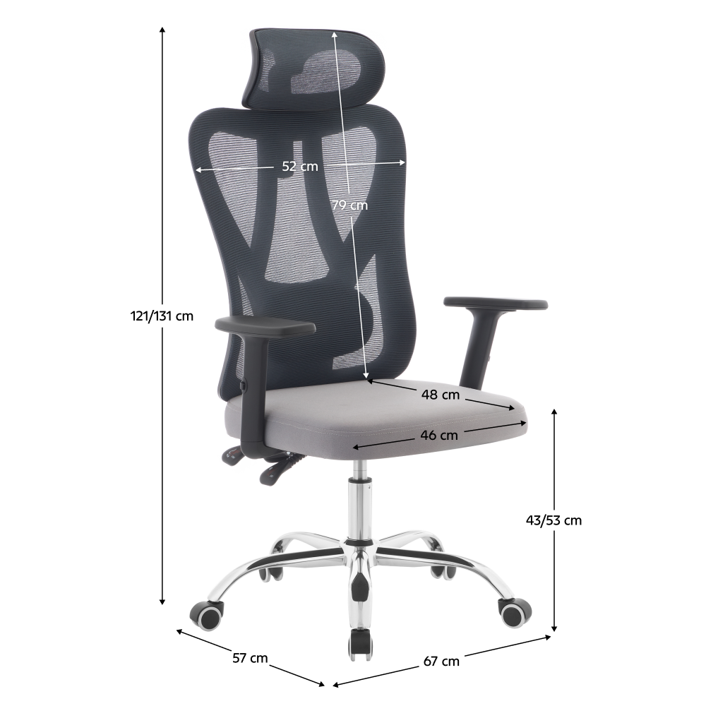 Kancelárske kreslo, tmavosivá/svetlosivá/chróm, nosnosť 150 kg, ADEMIR
