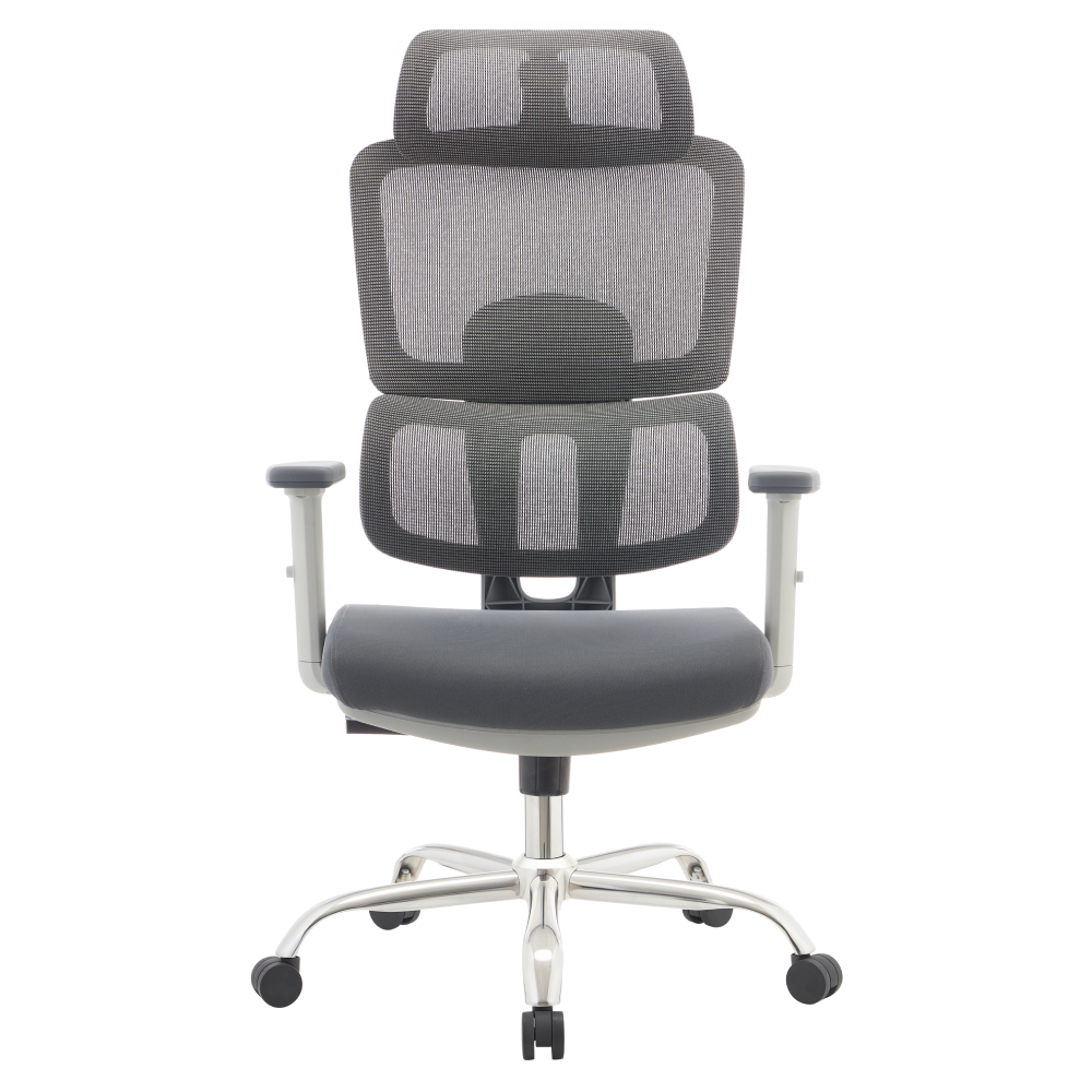 Kancelárske kreslo, sivá/chróm, nosnosť 150 kg, BYRON