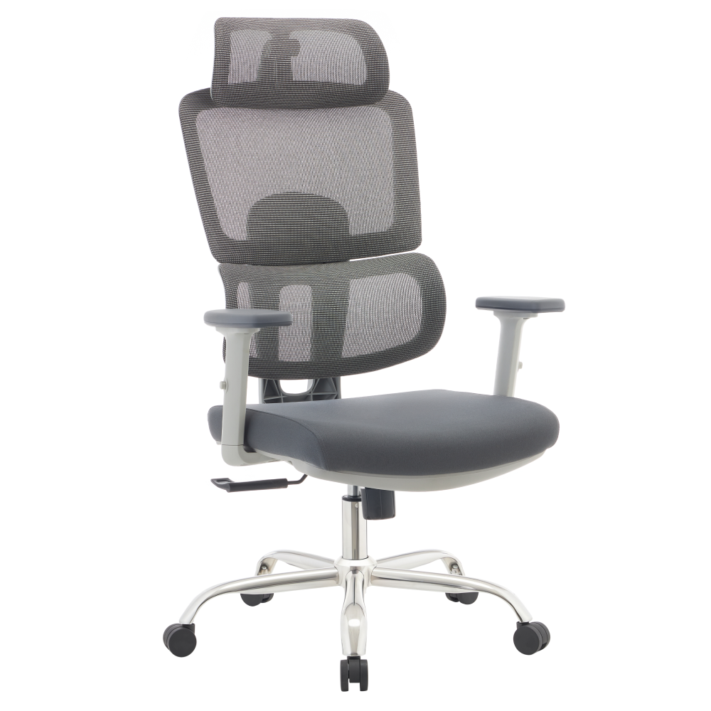Kancelárske kreslo, sivá/chróm, nosnosť 150 kg, BYRON