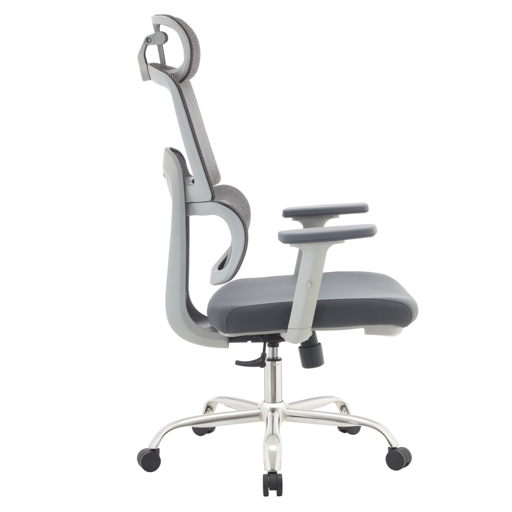 Kancelárske kreslo, sivá/chróm, nosnosť 150 kg, BYRON
