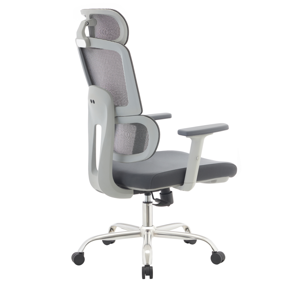 Kancelárske kreslo, sivá/chróm, nosnosť 150 kg, BYRON