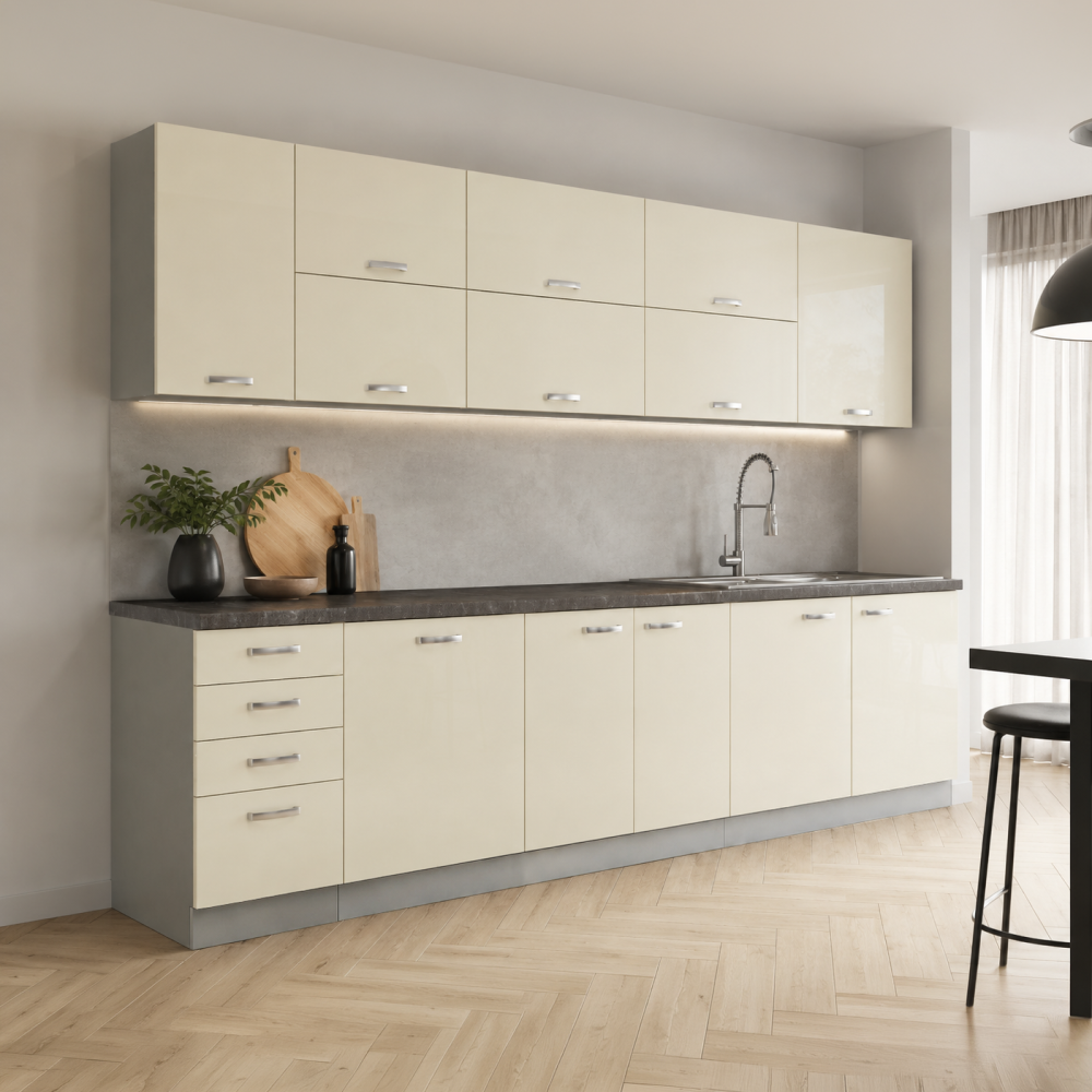 Skříňka horní, krém vysoký lesk, PRADO 40 G-72 1F Kondela (foto 4)