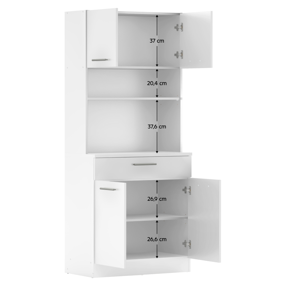 Négyajtós szekrény, fehér, DOMIS NEW Négyajtós szekrény, fehér, DOMIS NEW