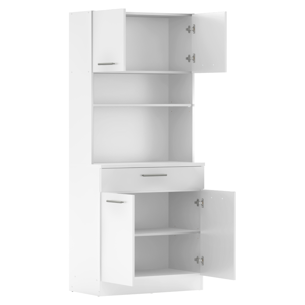 Négyajtós szekrény, fehér, DOMIS NEW Négyajtós szekrény, fehér, DOMIS NEW