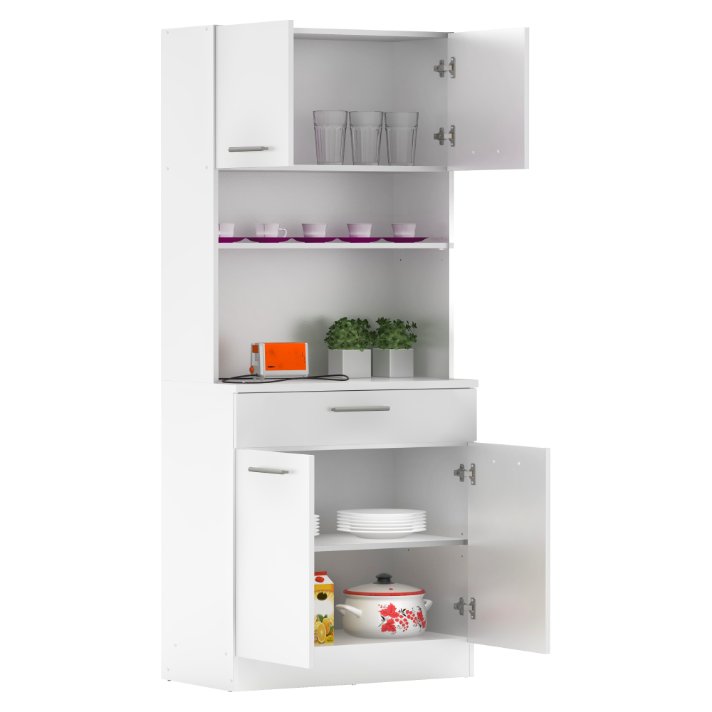 Négyajtós szekrény, fehér, DOMIS NEW Négyajtós szekrény, fehér, DOMIS NEW