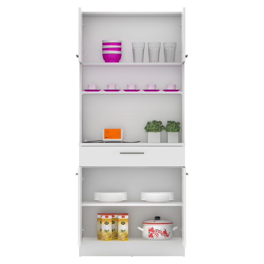 Négyajtós szekrény, fehér, DOMIS NEW Négyajtós szekrény, fehér, DOMIS NEW