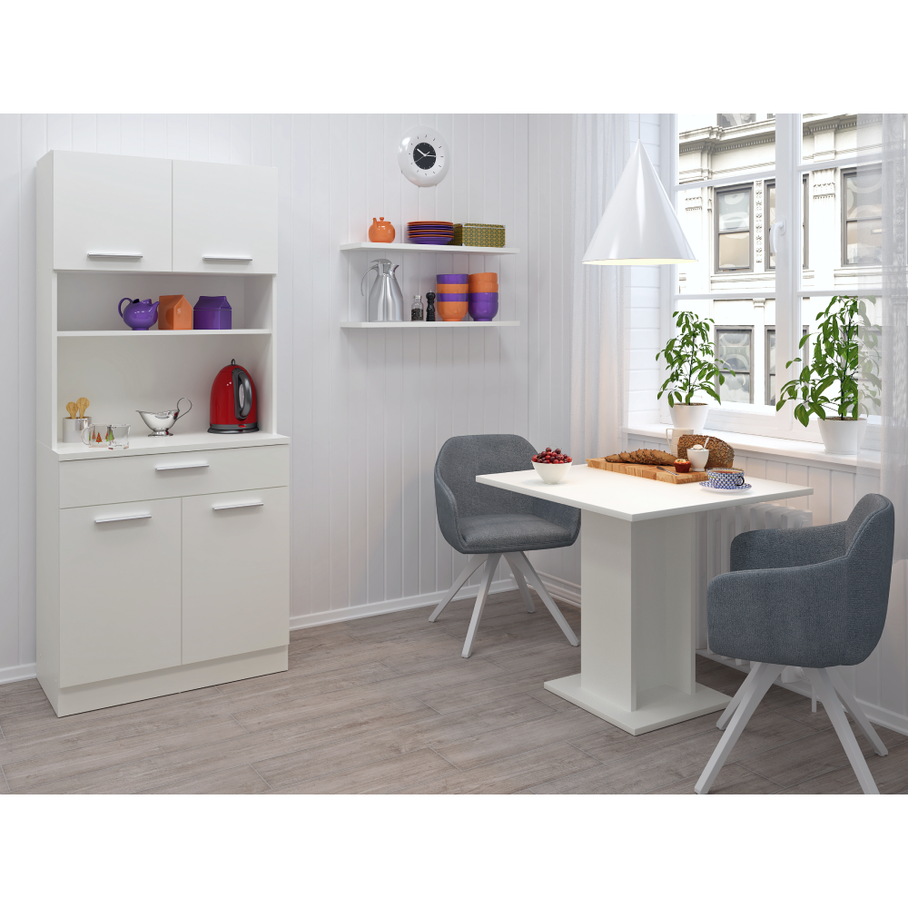 Négyajtós szekrény, fehér, DOMIS NEW Négyajtós szekrény, fehér, DOMIS NEW