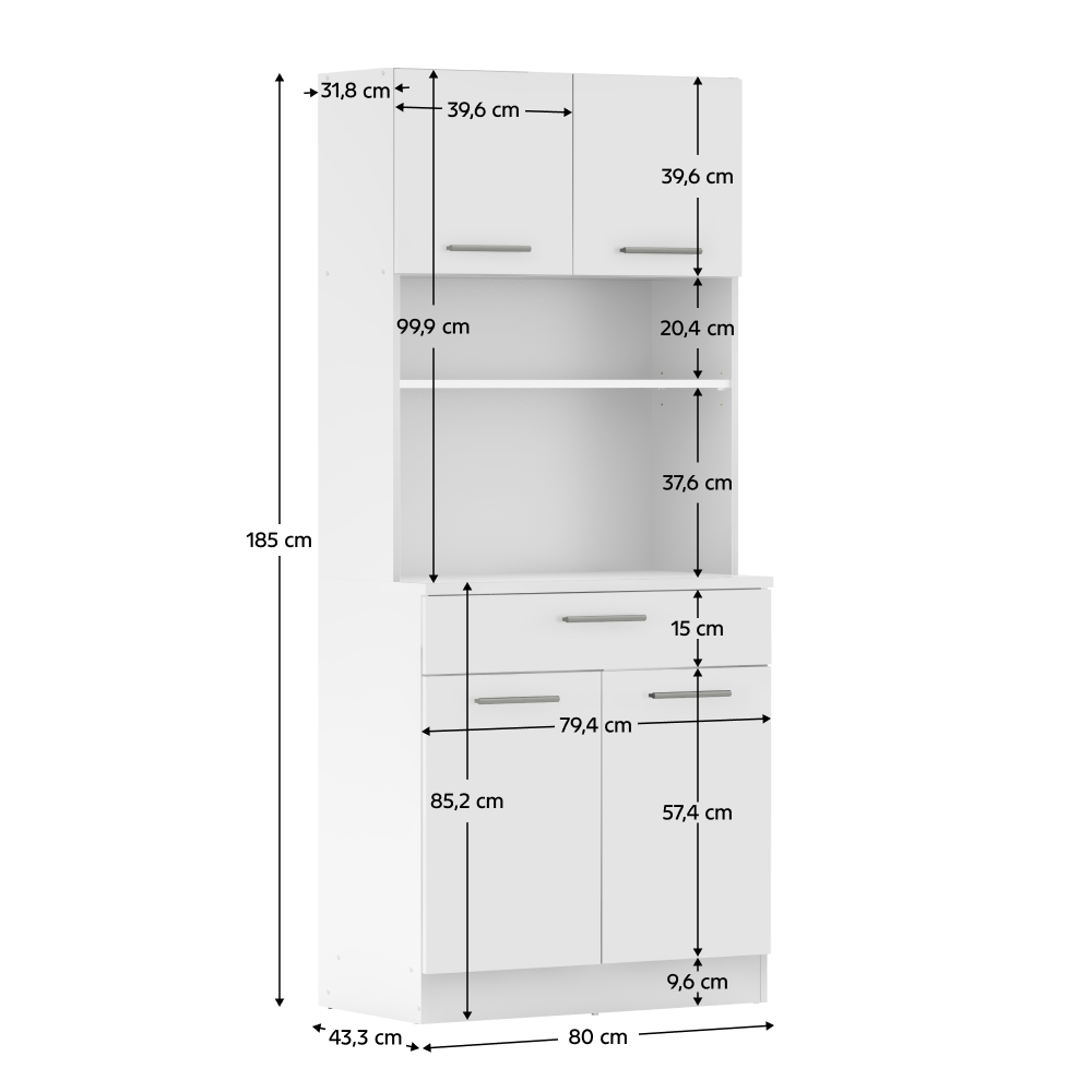 Négyajtós szekrény, fehér, DOMIS NEW Négyajtós szekrény, fehér, DOMIS NEW
