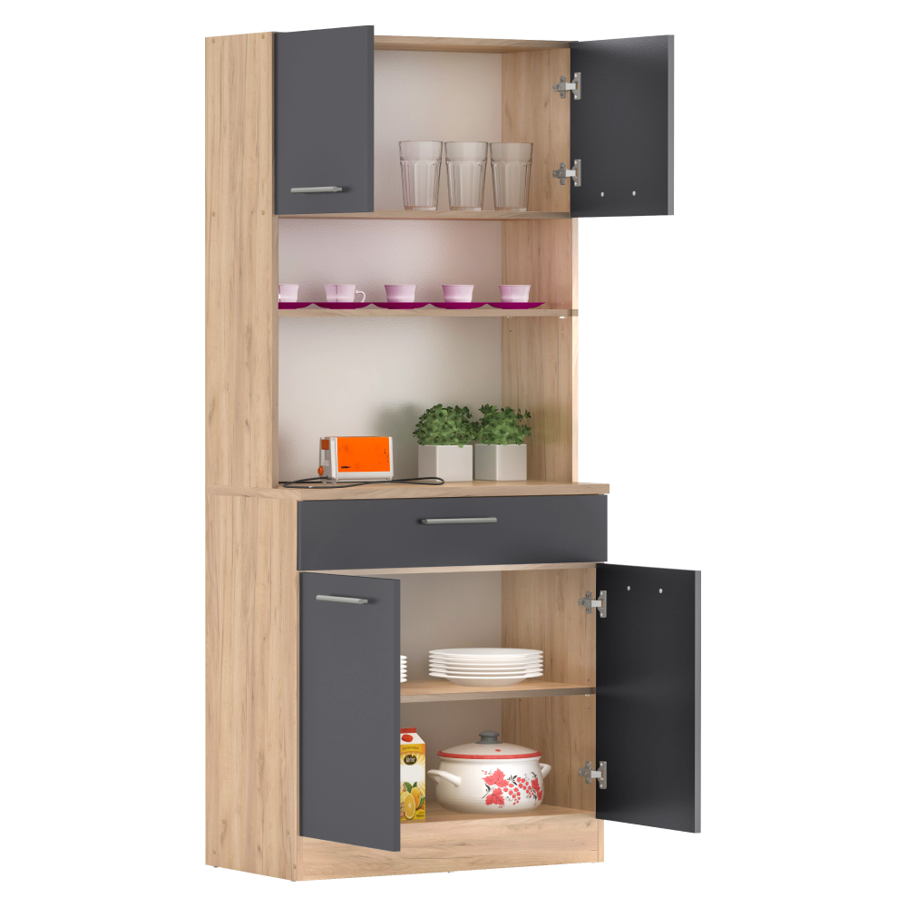 Négyajtós szekrény, artisan tölgy/grafit, DOMIS NEW Négyajtós szekrény, artisan tölgy/grafit, DOMIS NEW