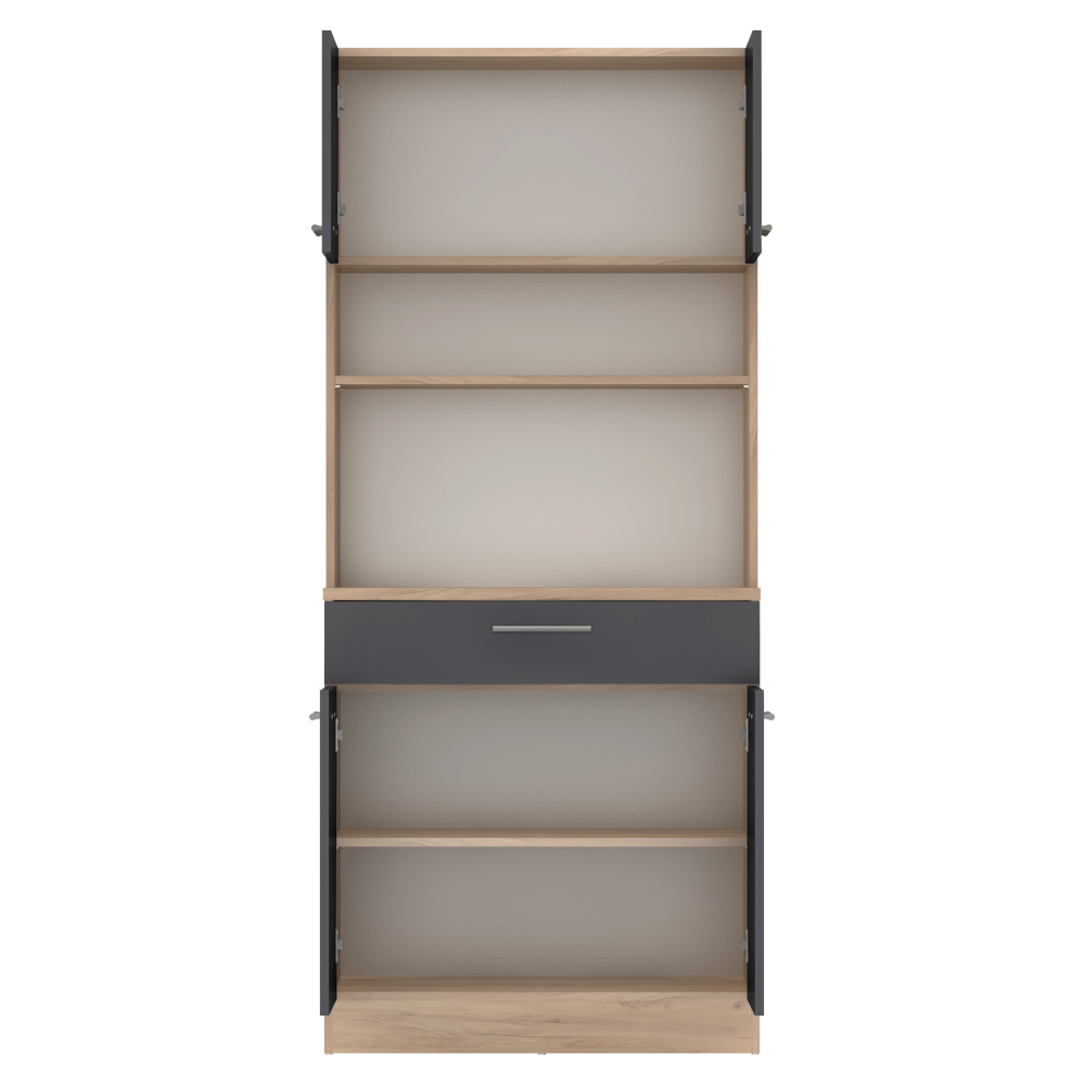 Négyajtós szekrény, artisan tölgy/grafit, DOMIS NEW Négyajtós szekrény, artisan tölgy/grafit, DOMIS NEW