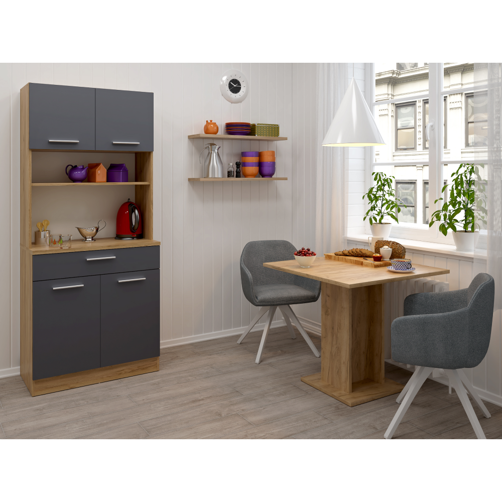 Négyajtós szekrény, artisan tölgy/grafit, DOMIS NEW Négyajtós szekrény, artisan tölgy/grafit, DOMIS NEW