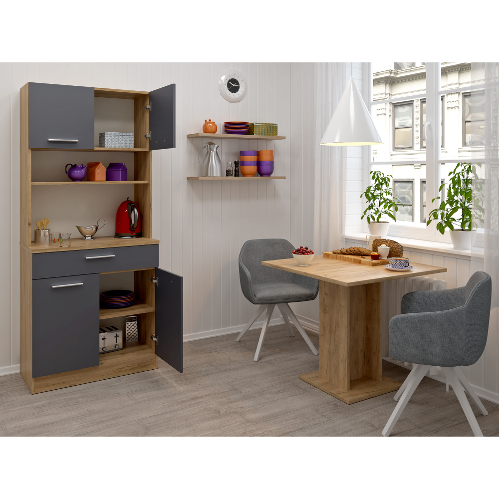 Négyajtós szekrény, artisan tölgy/grafit, DOMIS NEW Négyajtós szekrény, artisan tölgy/grafit, DOMIS NEW