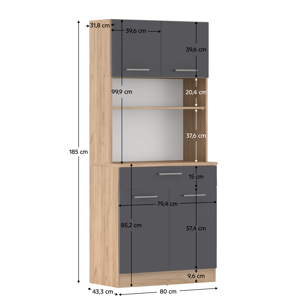 Négyajtós szekrény, artisan tölgy/grafit, DOMIS NEW Négyajtós szekrény, artisan tölgy/grafit, DOMIS NEW