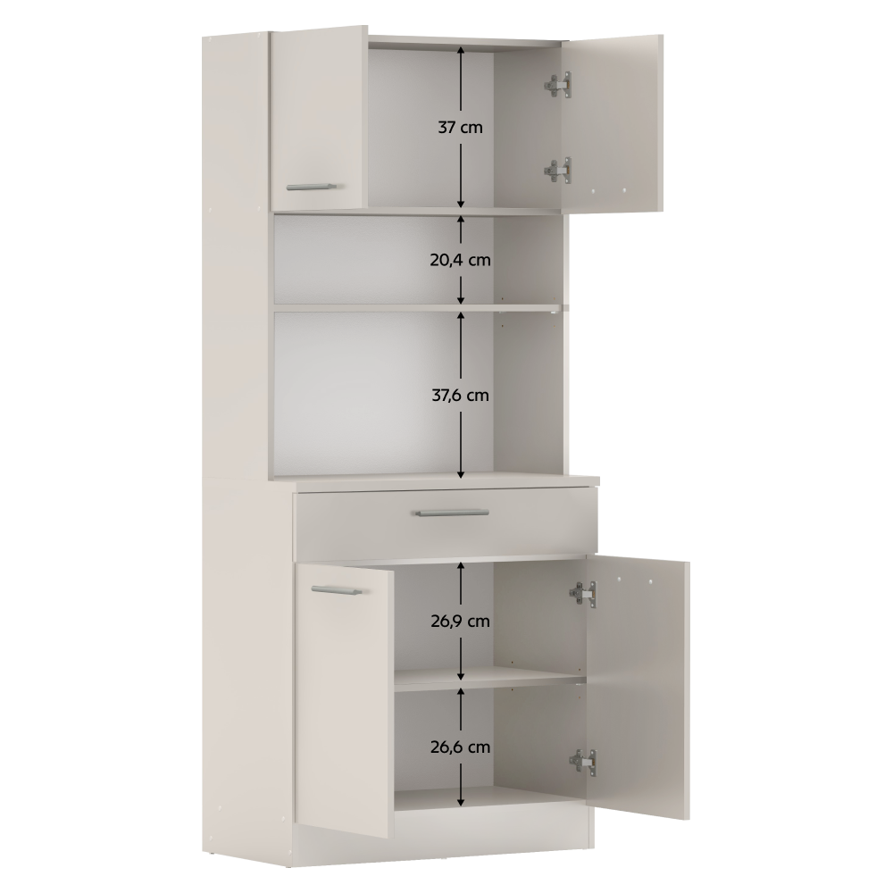 Négyajtós szekrény, kasmír, DOMIS NEW