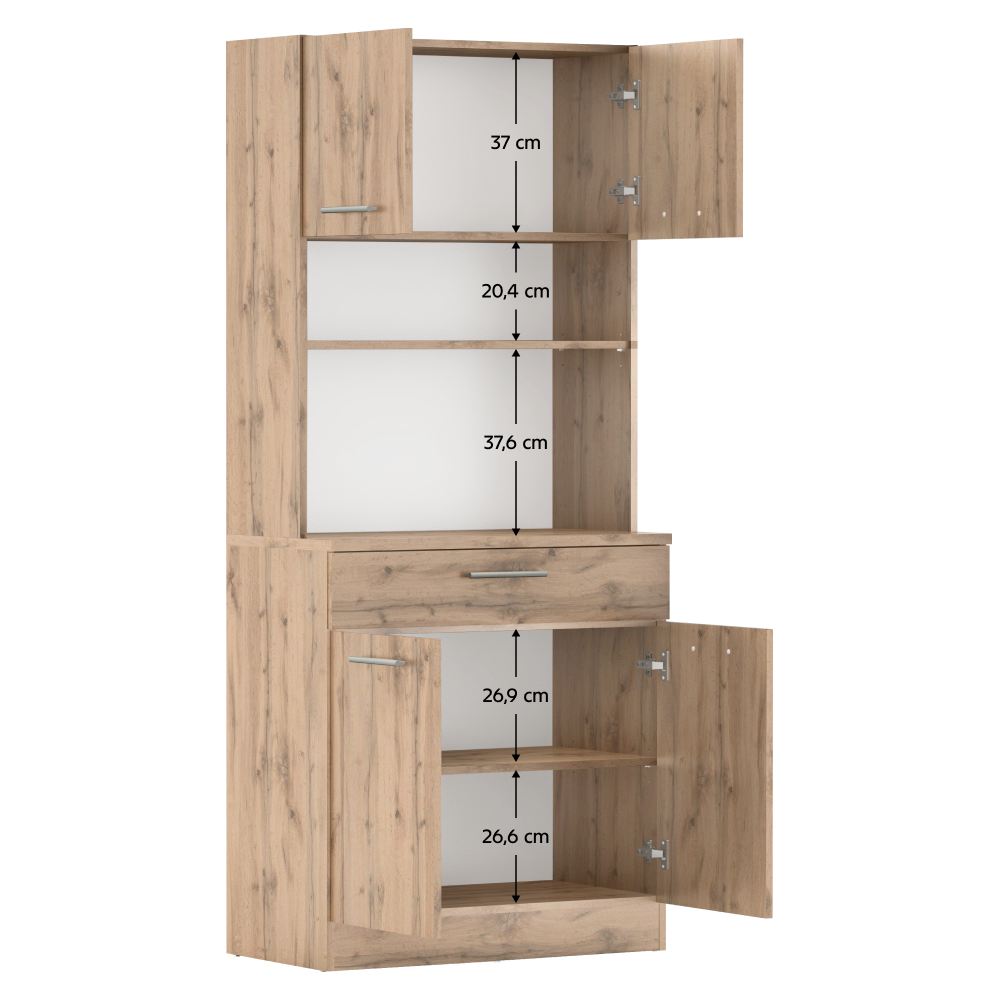 Négyajtós szekrény, wotan tölgy, DOMIS NEW