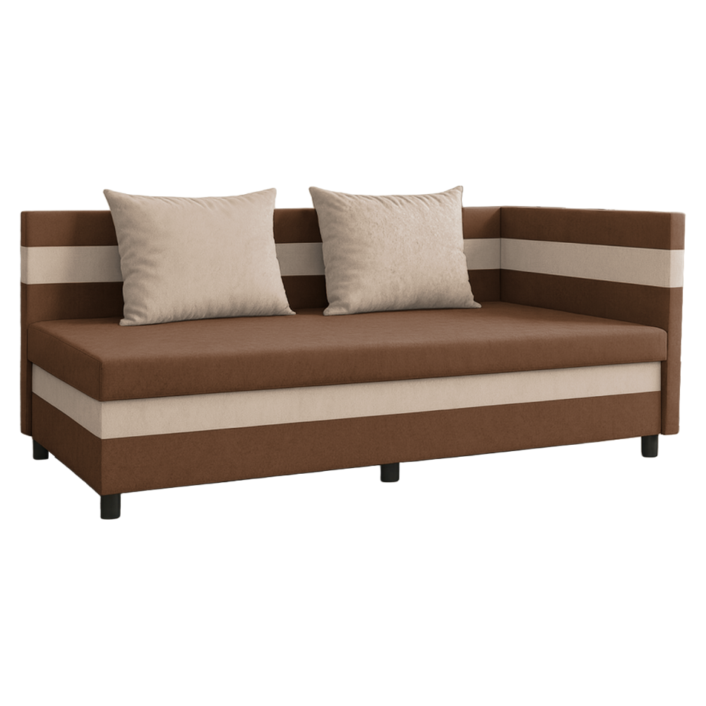 Váľanda s úložným priestorom, hnedá/béžová, PAULITA