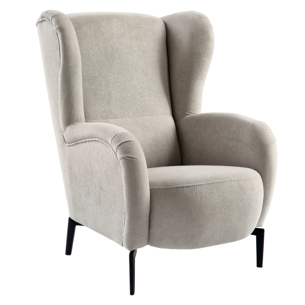 Křeslo ušák, béžovošedá Taupe, RAMON