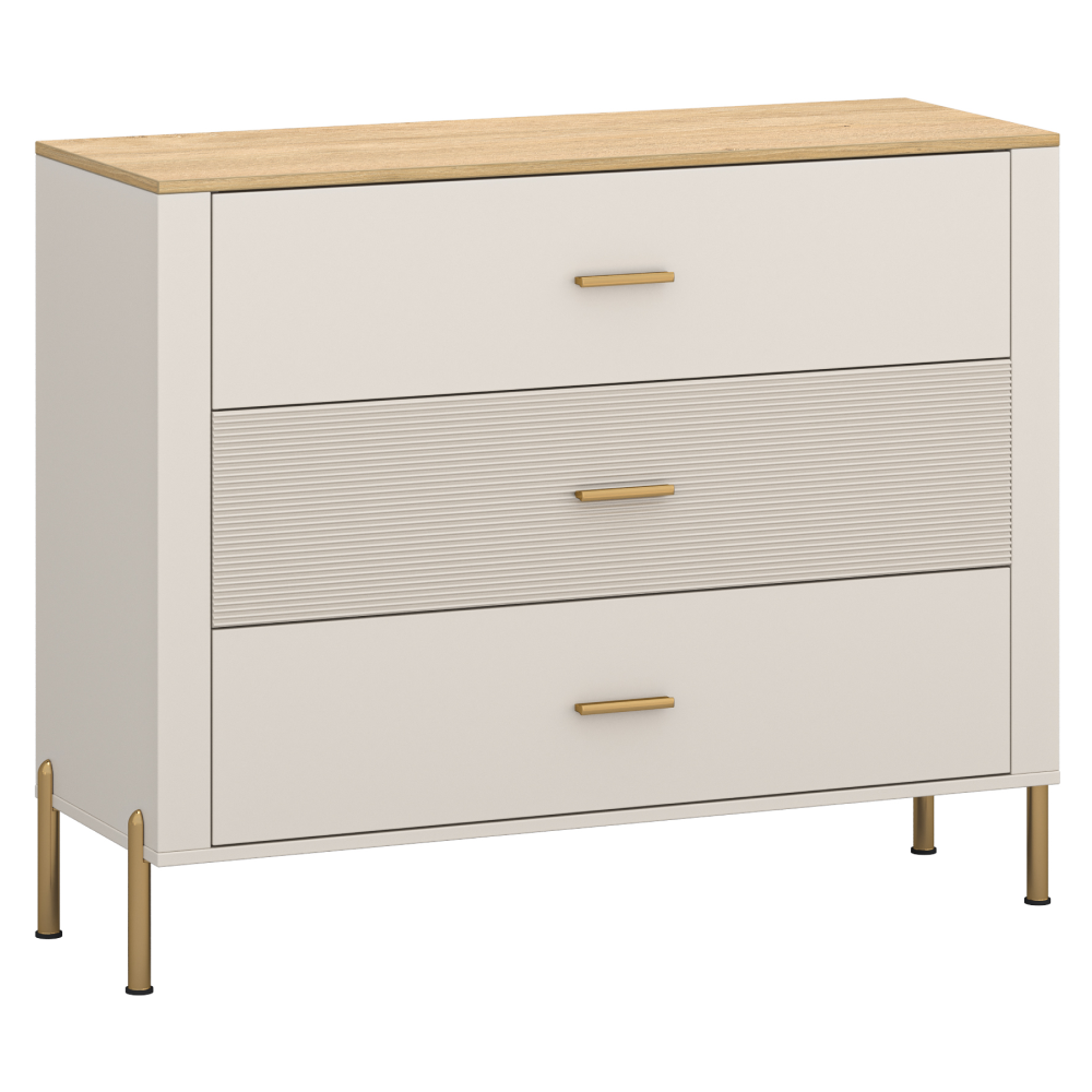 Komoda, kašmír/dub kamenný, RUNOL 3S